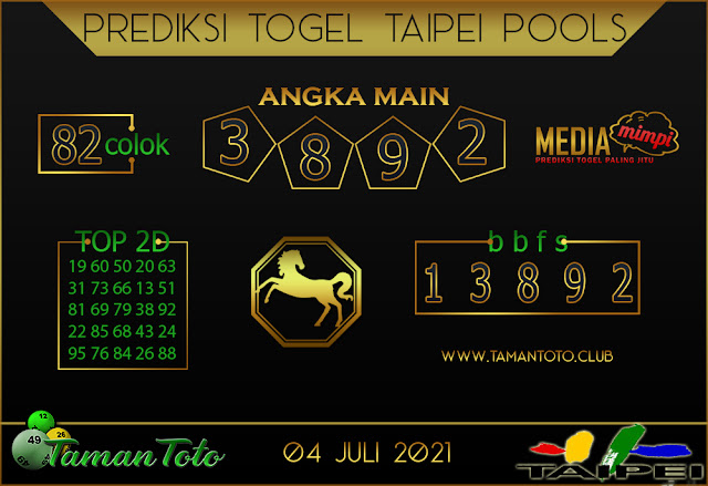 Prediksi Togel TAIPEI TAMAN TOTO 04 JULI 2021