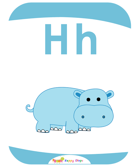 Flashcard Letter -H- Hippo