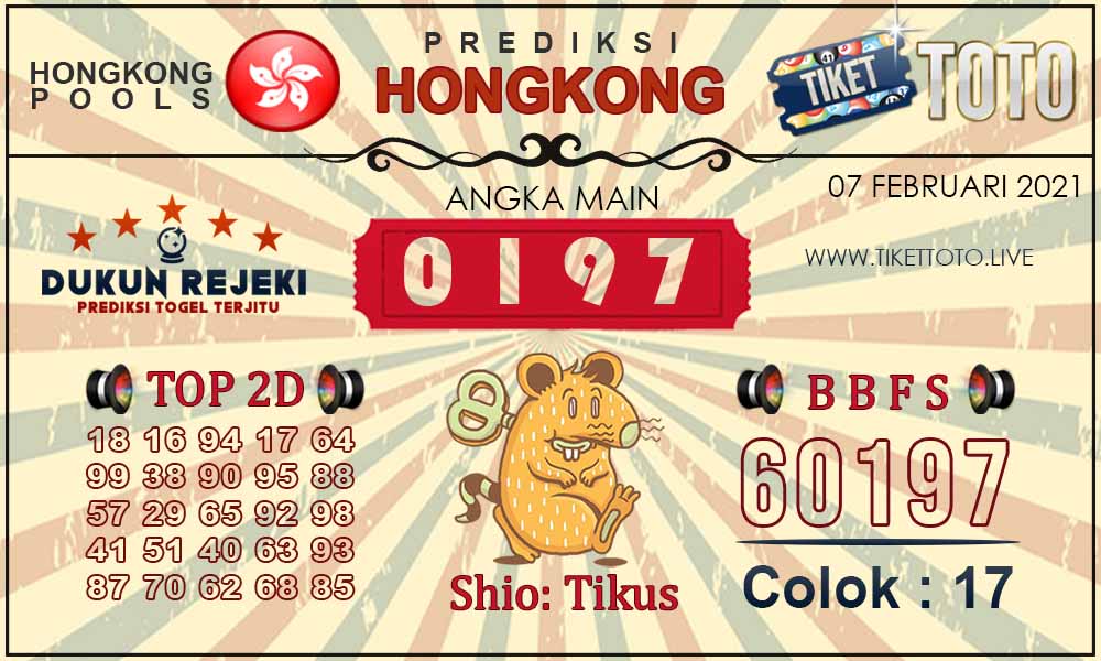 Prediksi Togel HONGKONG TIKETTOTO 07 FEBRUARI 2021