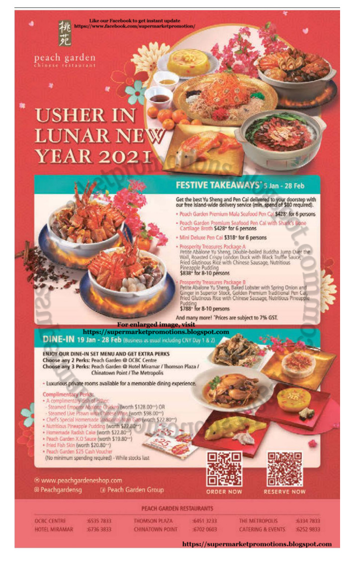 Peach Garden CNY Dining Deals 17 January 2021 Supermarket Promotions