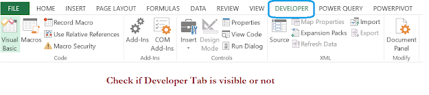 How to enable VBA Developer Tab in Excel