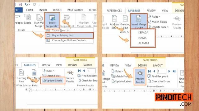 Cara Print Label Undangan 103 dan 121 di Microsoft Word