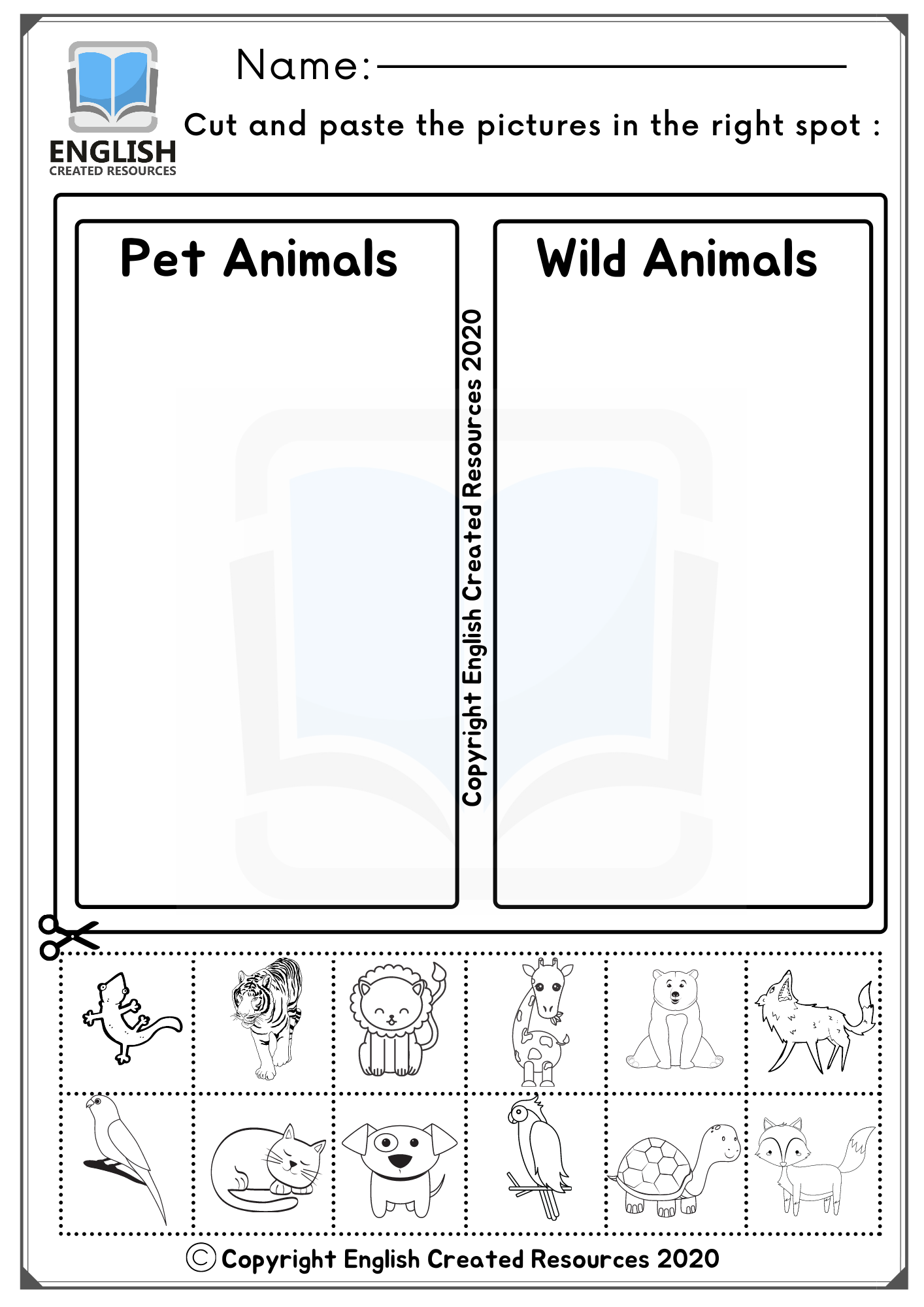 Vocabulary Activities Worksheets Cut and Paste