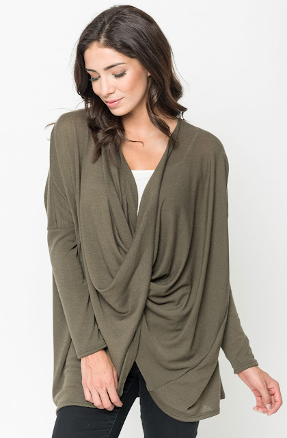 Buy Crossover Draped Cardigan Online @ caralase.com