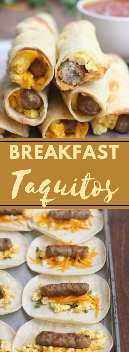 EGG AND SAUSAGE BREAKFAST TAQUITOS #breakfast #taquitos #vegetarian #easy #food 