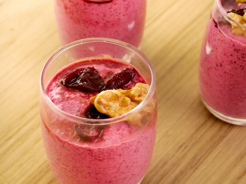 verrines de betteraves rouges et fromage frais