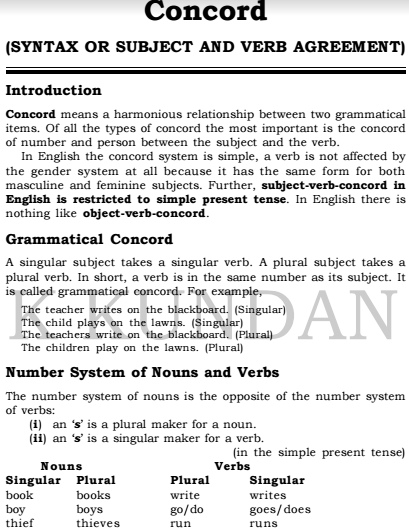 English Language Verb Concord Tips Points Practice Exercises Answers Pdf Matterhere
