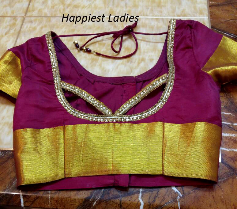 15 Beautiful Blouse Design Patterns for Silk Saree - Happiest Ladies