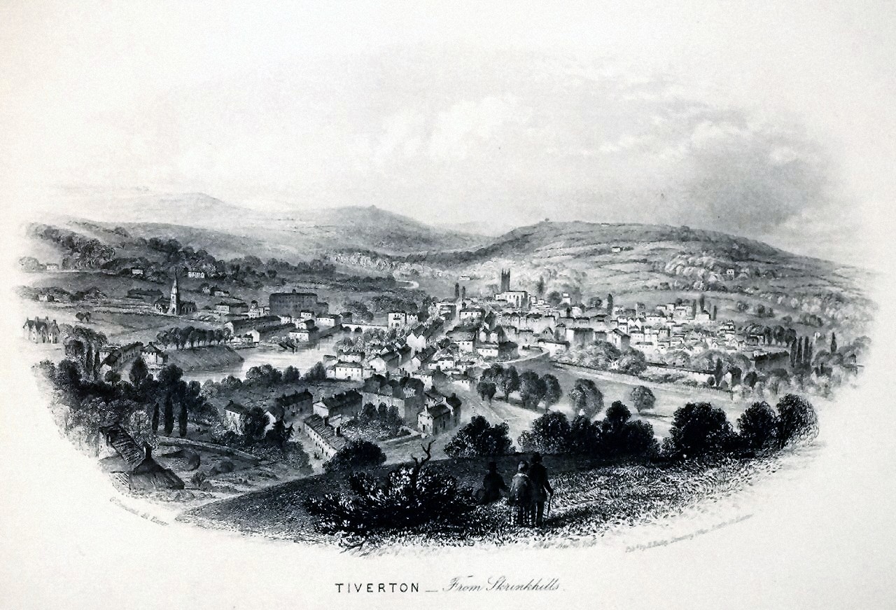 Tiverton History Illustration of Tiverton from Skrinkhills