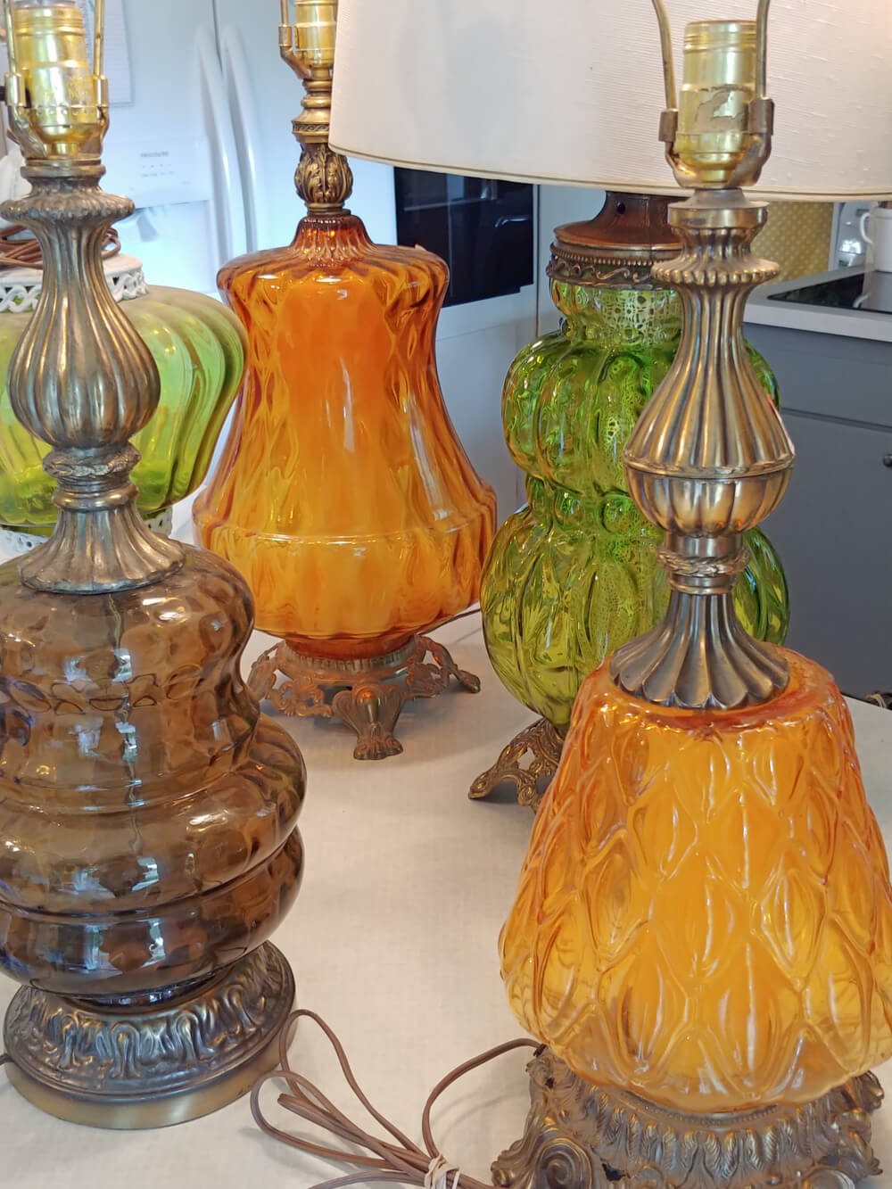 Upcycled Lamp Garden Totem Little Vintage Cottage