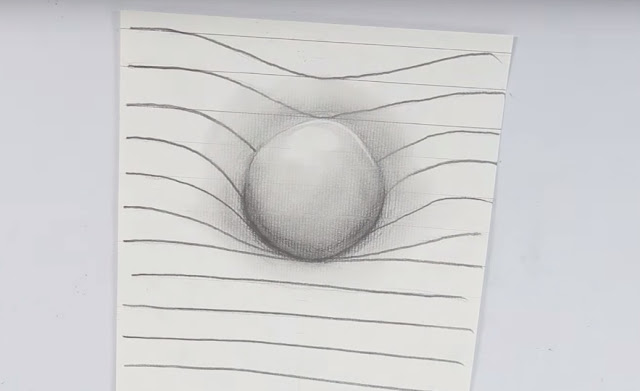 dibujo, esfera, 3d, lapiz