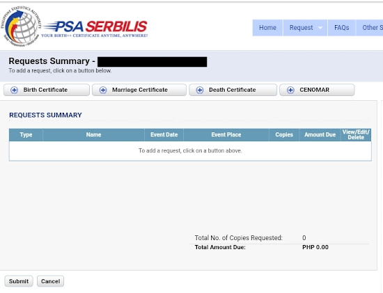PSA Serbilis Birth Certificate Online