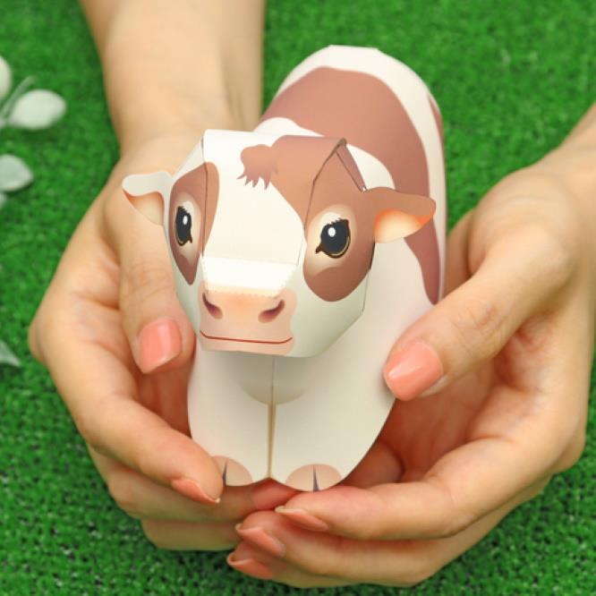 PAPERMAU A Cute Calf Miniature Paper Toy by Ayumu Saito & Craft Pocket