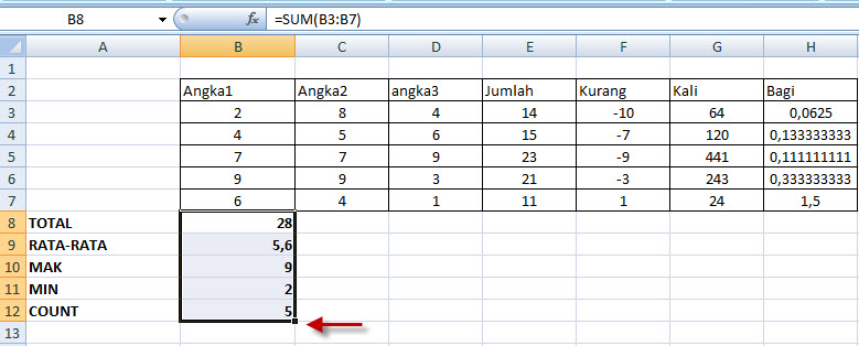 Melakukan Perhitungan Matematika Di Excel Penjumlahan Pengurangan Perkalian Rata Rata Persen Diskon Dan Total Panduan Ms Office