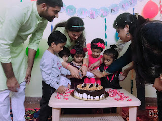 Aradhya's birthday cake cutting, aradhya, aradhya's birthday