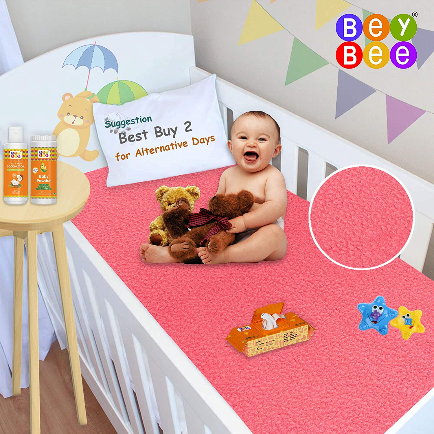 KIDSTORE BeyBee Waterproof Baby Bed Protector Dry Sheet