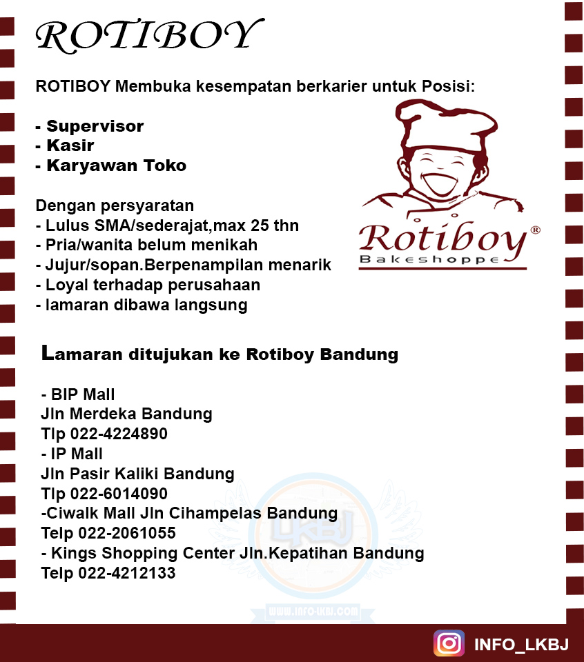 Lowongan Kerja Roti O Bandung