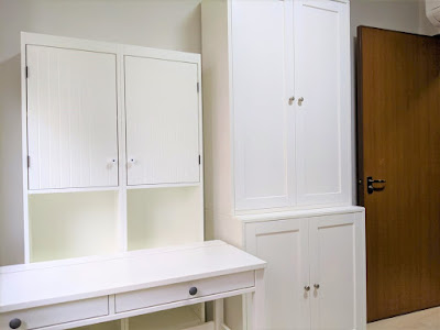 Ikea Hack Study and Storage no drilling of walls