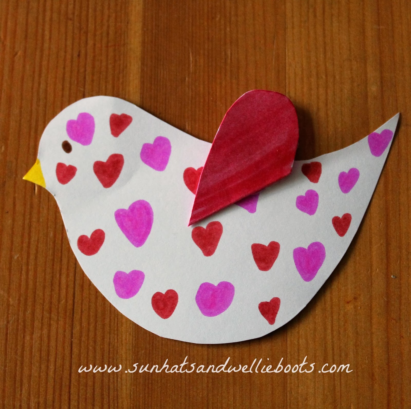 Sun Hats & Wellie Boots: Tissue Paper Heart Collage Card for