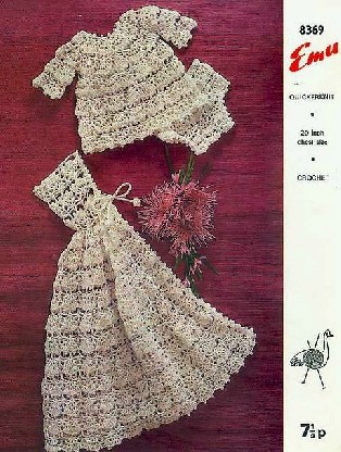 free vintage crochet christening gown patterns