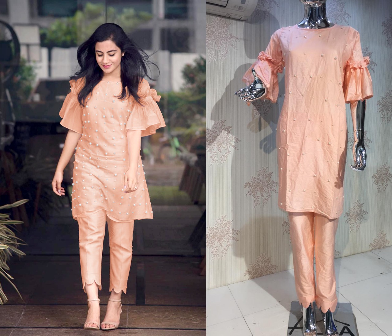 Women Bandhani Print Pure Cotton Kurti with Trousers Set For Wedding Kurti  Dress  eBay
