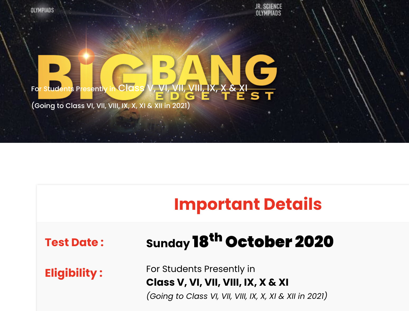 FIITJEE BIG Bang Edge Test Registration 2020, Fees, Scholarship, Class