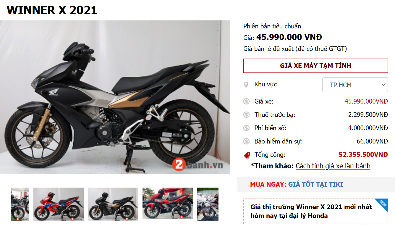 Bảng giá Honda Winner X cuối tháng 112021 giảm hơn 16 triệu đồng