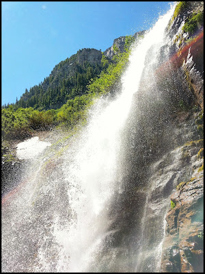 The lower of the Timpanogos Waterfalls