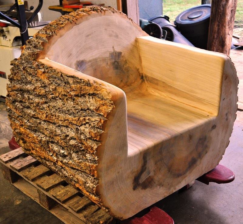 Bancos hechos con troncos de madera | Construccion y Manualidades