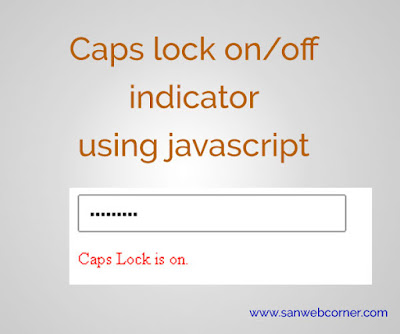 How to set Caps lock on/off indicator to Password field using javascript
