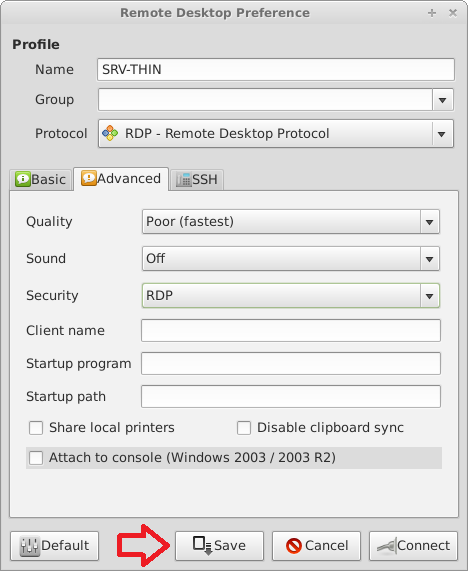 Remmina Unable to connect to RDP Server ~ Link Layer