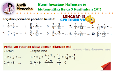 Kunci Jawaban Halaman 19 Matematika Kelas 5 Kurikulum 2013 www.simplenews.me