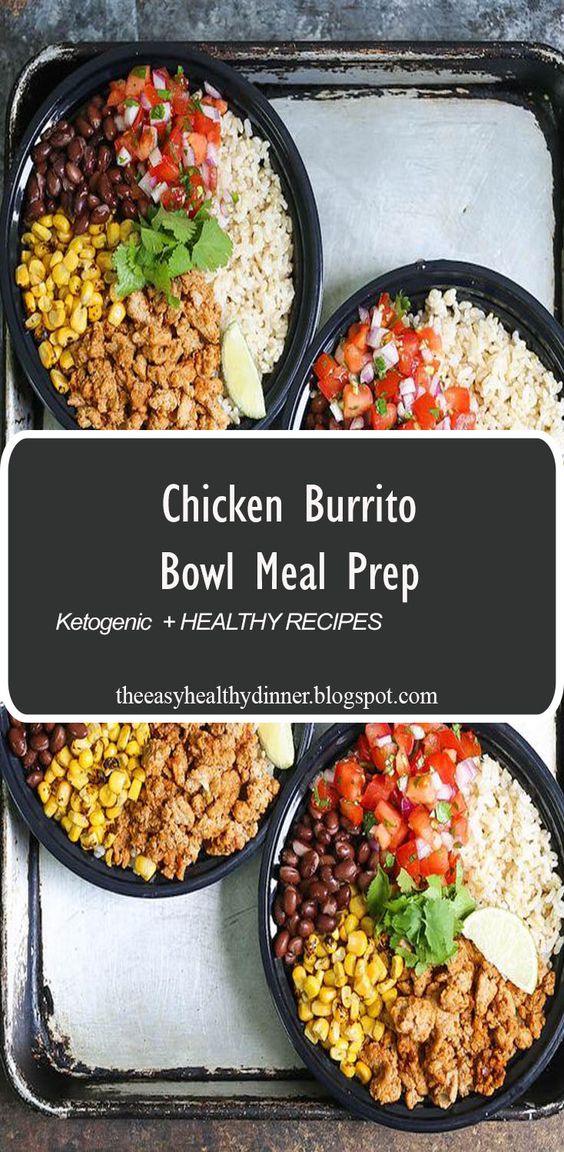 Chicken Burrito Bowl Meal Prep - Think of this as healthier (and cheaper!) Chipotle bowls that you can have all week long. Save time and calories here!!!