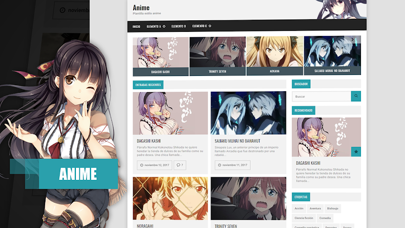 Anime plantilla blogger