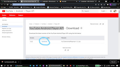 Download link for YoutubeAndroidPlayer
