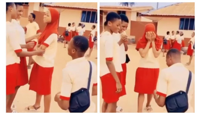 Secondary School Boy Proposes To Girlfriend On Her Birthday With N50k Ring (Video)