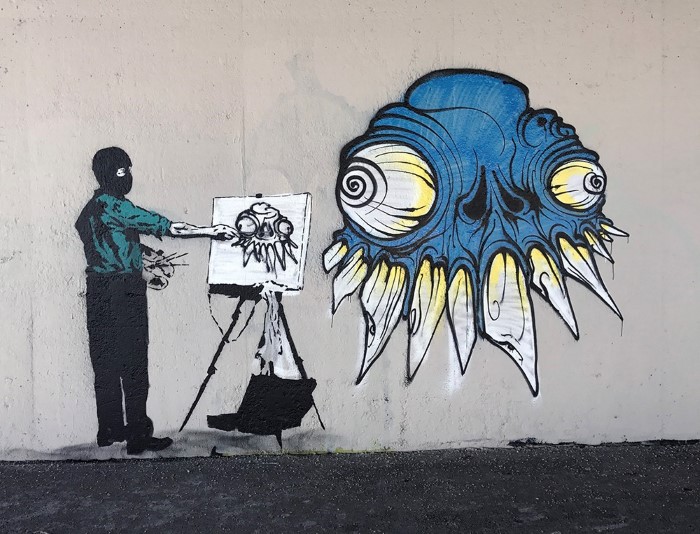 Уличный художник из Ванкувера. iHeart (стрит арт)