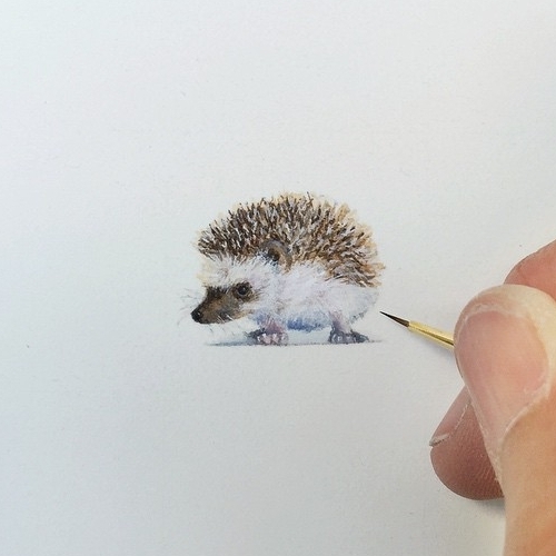 08-Baby-Hedgehog-Karen-Libecap-Star-Wars-&-other-Miniature-Paintings-and-drawings-www-designstack-co