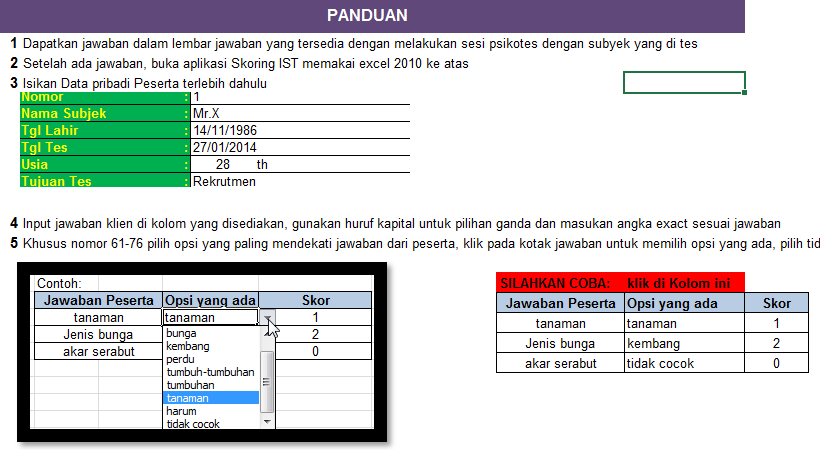 Cara Skoring Psikotes Ist Dan Aplikasi Skoring Ist Amthauer Soal Psikotes Ui Ist