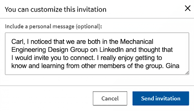 Customize LinkedIn invitation
