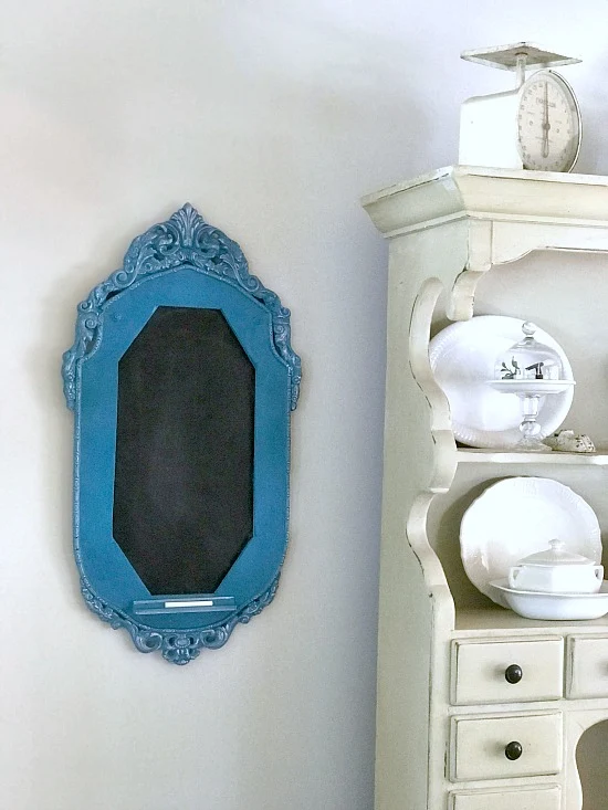 Creating an antique chalkboard frame with a pop of color.