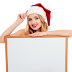Happy Christmas Girl with White Board Transparent Image
