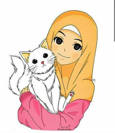 Gambar kartun muslimah lucu