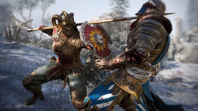 السلام عليكم, مرحبا بكم في موقع سريونا | Sriona لتحميل العاب الكمبيوتر, قصة لعبة For Honor التي تتمحور في الحروب القديمة والبقاء السيطرة على المناطق والموارد هذه الحرب الزمنية ايام العصور الوسطى او العصور المظلمى وكانت هنالك ثلاثة فصائل رئيسية مسيطرة وهم الفايكنغ من الشمال والساموراي من الشرق والنايت من الوسط او الغرب وقصة لعبة For Honor تقدم لك ثلاث اطوار او story mode او قصص لكل فصيلة وتوجد احداث مختلفة ومنوعة حيث لكل قصة شخصيات واحداث وامكنة مختلفة .