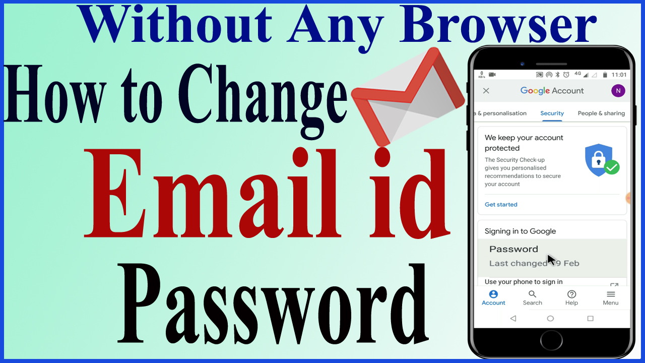 How to Change Email id Password in mobile