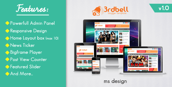 3rdbell Blogger Theme | Video Blogger Template | free Blogger Template Download