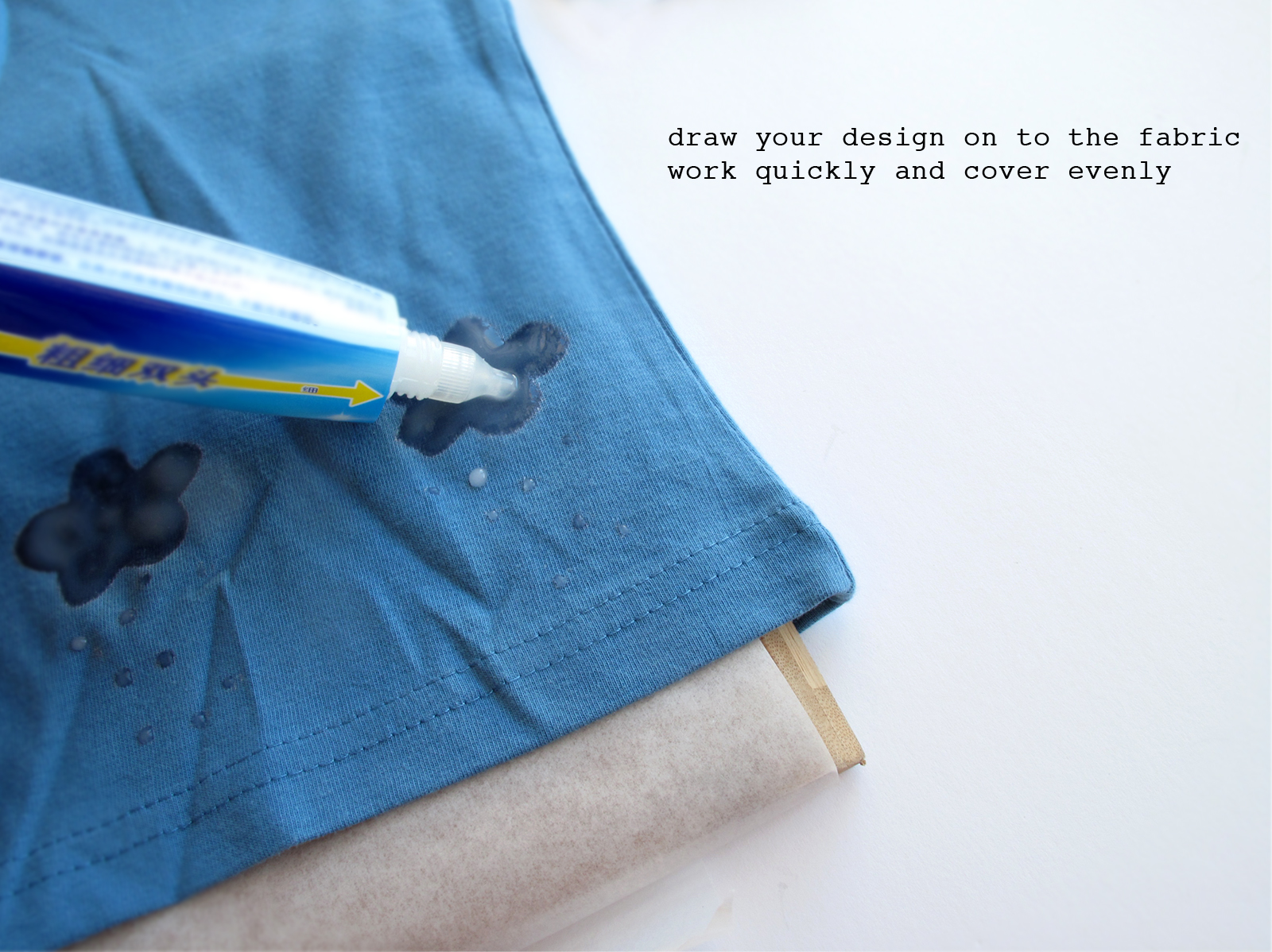 The Academy of Gentle Arts bleach pen fabric design