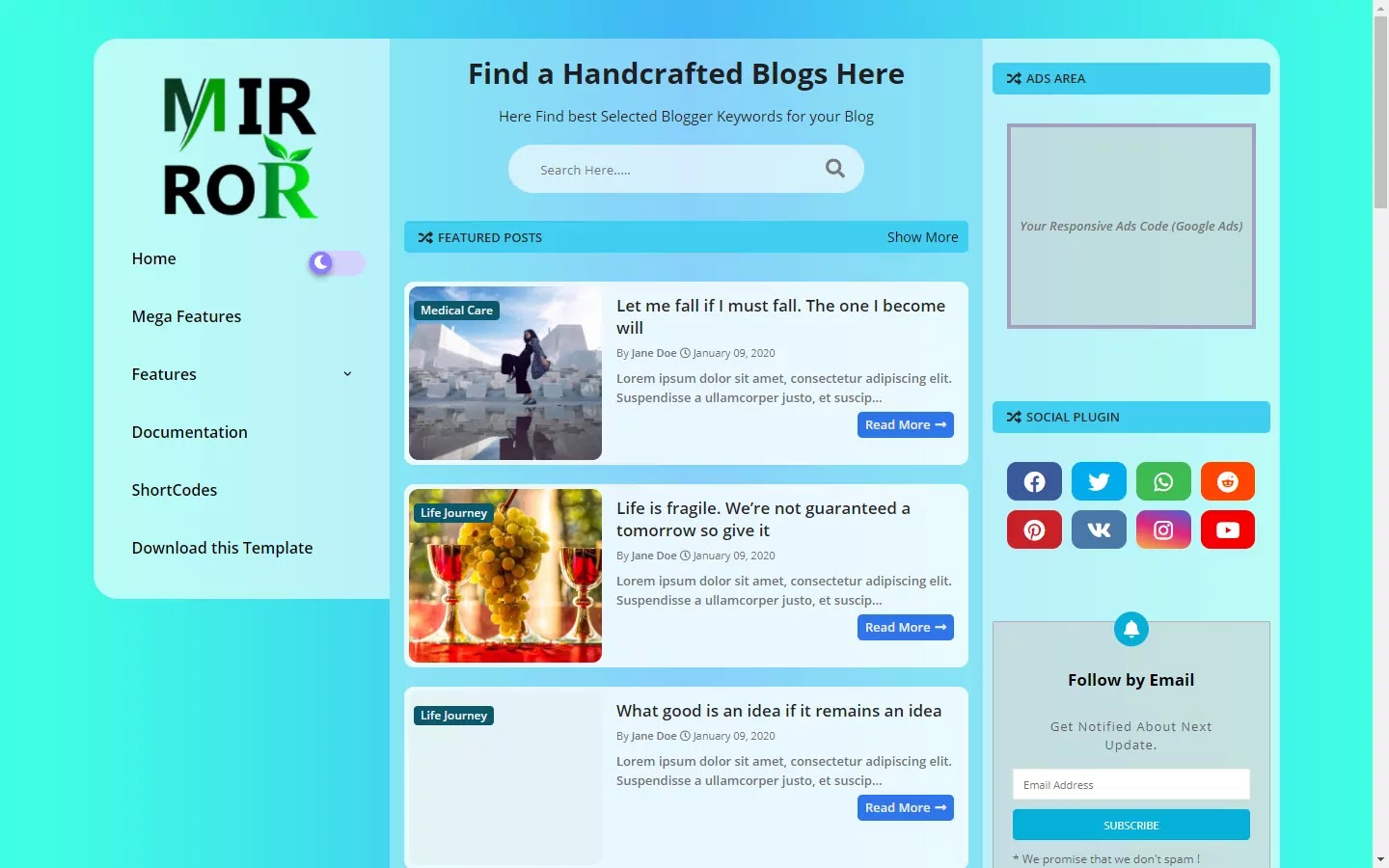 300+ Professional Blogger Templates - Amp, SEO Friendly, Responsive, and Fast Loading Template Mirror - Elegant & Responsive