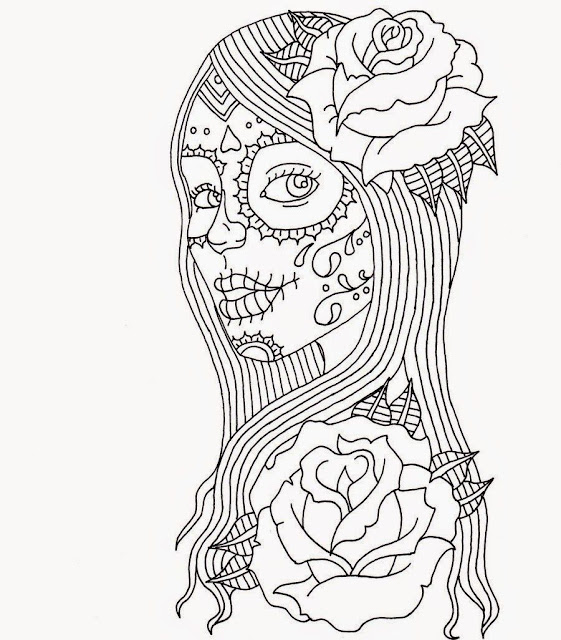 download printable day of the dead coloring pages