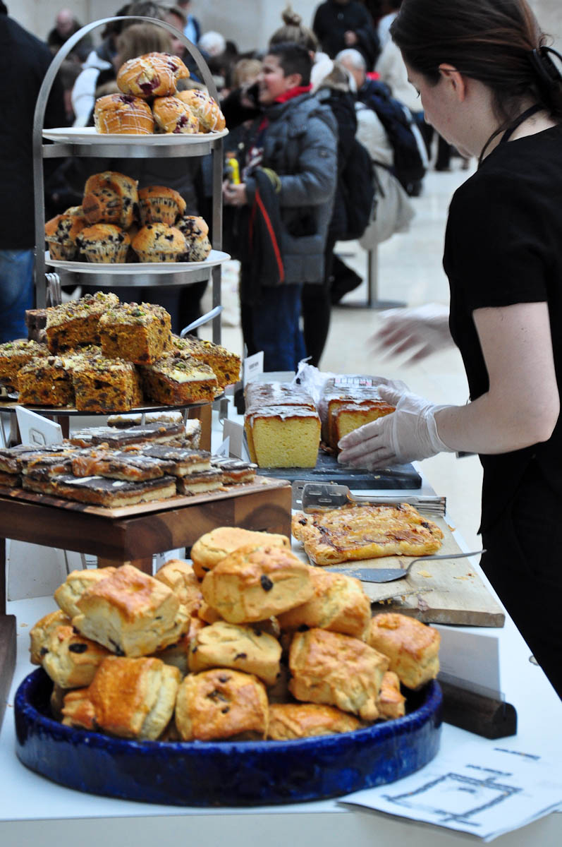 Selection of sweets and cakes, The cafe, Great Court, The British Museum, London, England